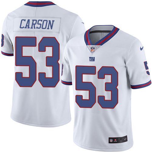 Men New York Giants #53 Harry Carson Nike White Limited NFL Jersey->new york giants->NFL Jersey